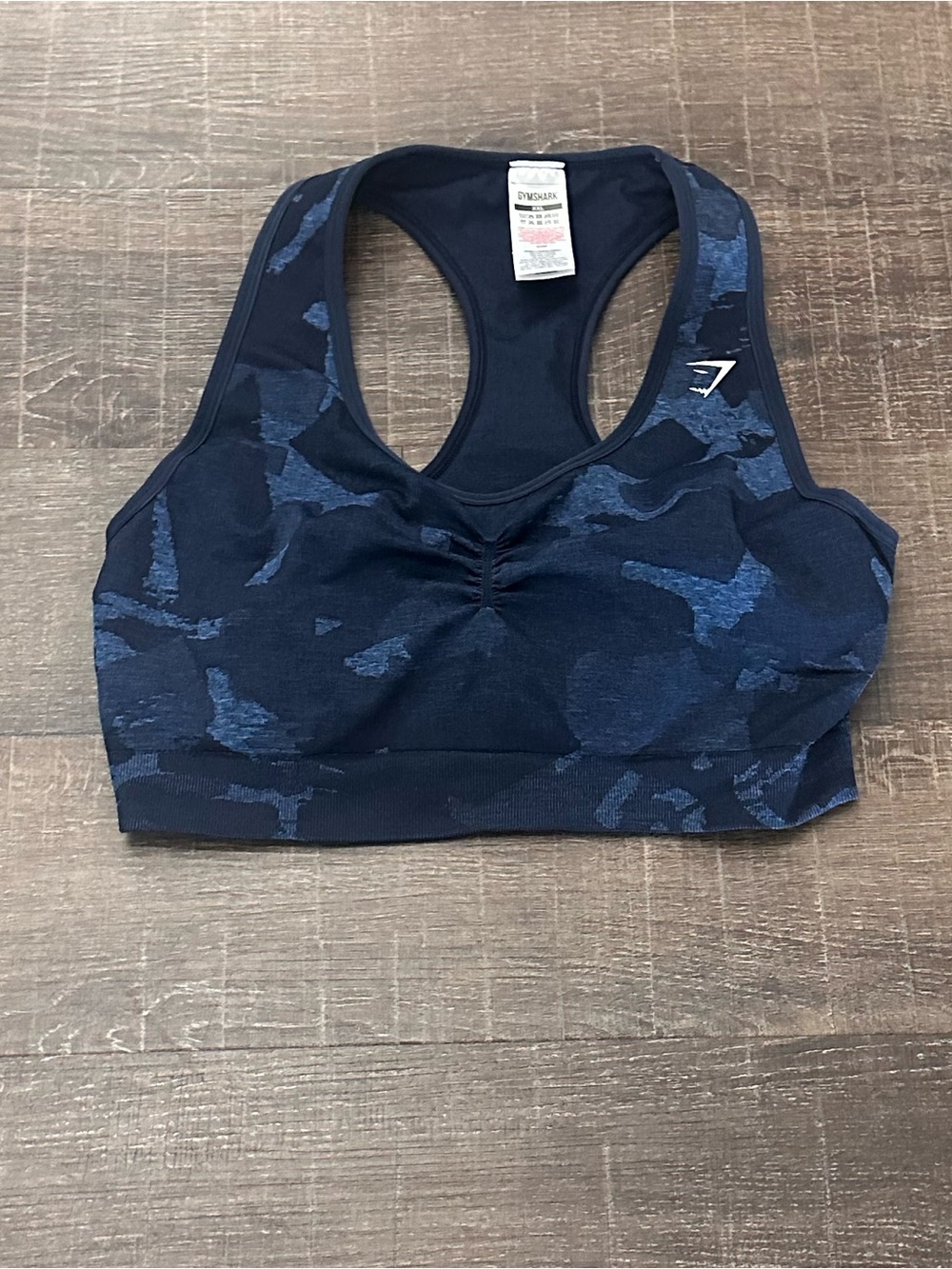Gymshark Adapt Navy Blue Seamless Racer Back Sports Bra Size XXL